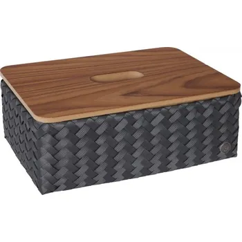 Úložný box HANDED BY Úložný koš s víkem Grand ideal & lid, dark grey