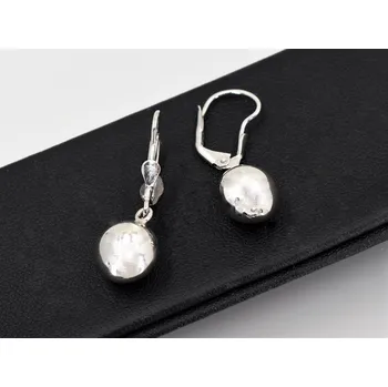 Náušnice Stříbrné náušnice Koule – nadčasová elegance s pohyblivým přívěskem (Ag 925, rhodiované, zapínání na patent)