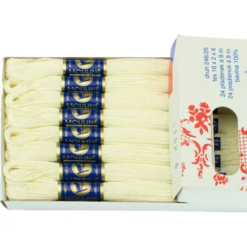 Příze Snový svět 1102 - Bavlněná vyšívací příze Mouline smetanová