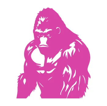 Samolepící dekorace Gorila 004 levá (16 - růžová) SAMOLEPKA NA AUTO, NÁLEPKA, FÓLIE, POLEP, TUNING, VLASTNÍ TEXT, TISK, AUTOSAMOLEPKY.cz, POLEPY, OBRÁZEK, LOGO, 3D STICKERS