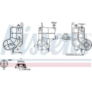 Chladič motoru Vyrovnávací nádoba, chladivo NISSENS 996288