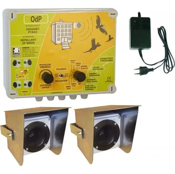 Odpuzovač zvířat OdP-2K Plašič a odháněč ptáků se 2 reproduktory s kryty