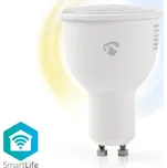 Chytrá WiFi žárovka LED GU10 4.5W bílá NEDIS WIFILW10WTGU10 SMARTLIFE