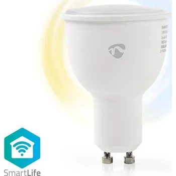 Žárovka Chytrá WiFi žárovka LED GU10 4.5W bílá NEDIS WIFILW10WTGU10 SMARTLIFE