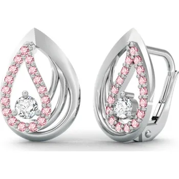 Náušnice Couple, Elegantní náušnice Sigalit, bílé zlato a&nbsp;barevné zirkony, 585-66-3-0411.1B00.0.00.208.08