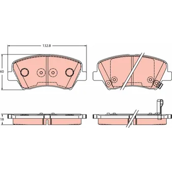Brzdová destička Sada brzdových destiček, kotoučová brzda TRW GDB3552