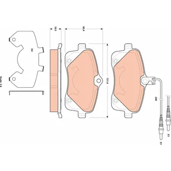 Brzdová destička Sada brzdových destiček, kotoučová brzda TRW GDB1895