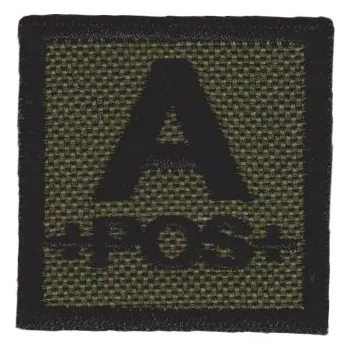 Nášivka NAVYS Označení krevní skupiny A+ velcro suchý zip 4x4 bojová B-41sz