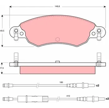 Brzdová destička Sada brzdových destiček, kotoučová brzda TRW GDB1447