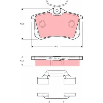 Brzdová destička Sada brzdových destiček, kotoučová brzda TRW GDB1416