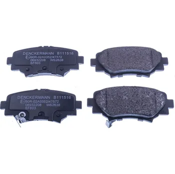 Brzdový systém Sada brzdových destiček, kotoučová brzda DENCKERMANN B111516