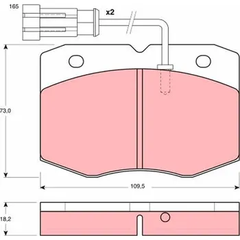 Brzdová destička Sada brzdových destiček, kotoučová brzda TRW GDB1356