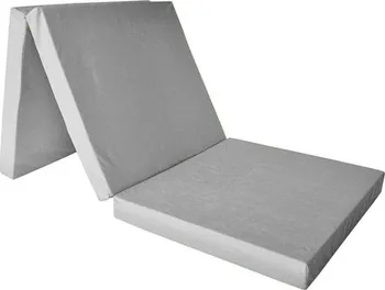 Matrace Skládací matrace trojdílná polyesterový potah 65 x 195 x 8 cm šedá
