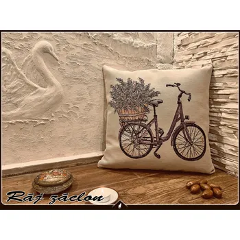 Dekorativní polštářek Potah na polštářek lavender Bike (Gobelínový potah na polštářek 45x45cm)