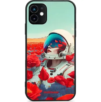 Pouzdro na mobilní telefon Lesklý kryt Mobiwear Glossy - Apple iPhone 11 - G001G Astronautka v květech (Prémiové lesklé pouzdro, obal, kryt Mobiwear Glossy na mobil Apple iPhone 11 - G001G Astronautka v květech, materiál Plast + TPU silikon - krytí po všech stranách, neošoupatelný)