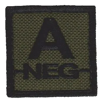 Nášivka NAVYS Označení krevní skupiny A- velcro suchý zip 4x4 bojová B-42