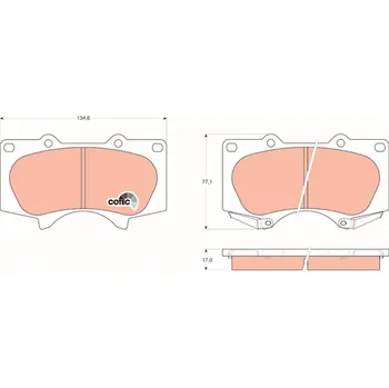 Brzdová destička Sada brzdových destiček, kotoučová brzda TRW GDB3364