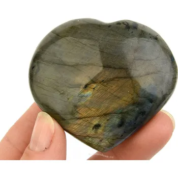 Přírodní kámen Labradorit srdce z Madagaskaru 93g