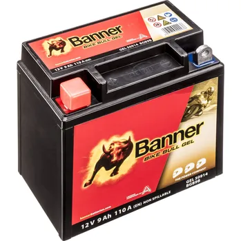 Motobaterie Baterie gelová 12V, YB9-B, 9Ah, 110A, BANNER Bike Bull GEL 135x75x138