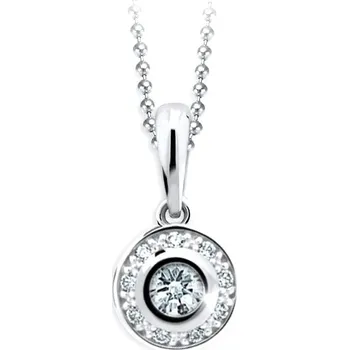 Přívěsek Cutie Jewellery c1866-40-10-x-2 Dětský kulatý přívěsek z bílého zlata s čirým zirkonem k náušničkám Cutie C2400 – zlatý šperk ryzosti 585/1000 v Dárkovém balení s Certifikátem GBPWB-00278