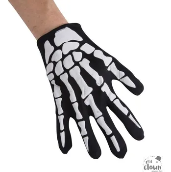 Karnevalový doplněk P'TIT CLOWN Rukavice kostlivec pro dospělé