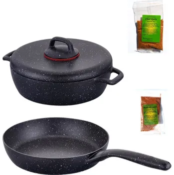 Hrnec Hrnec s poklicí 24 cm + pánev 24 cm + pepř (2 ks) Classic Plus Volkanit