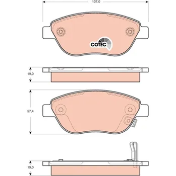 Brzdová destička Sada brzdových destiček, kotoučová brzda TRW GDB1701