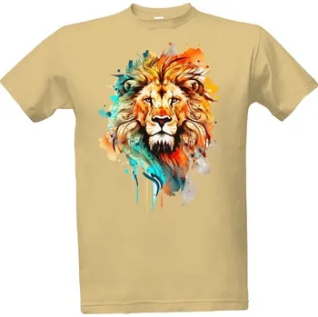 Pánská móda Tričko s potiskem Barevný lev pánské