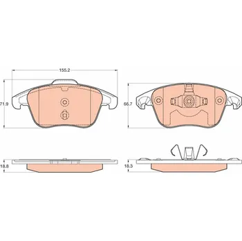 Brzdová destička Sada brzdových destiček, kotoučová brzda TRW GDB2025