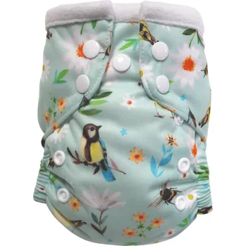 Plenkové kalhoty Breberky Kapsová plenka (S), bez křidélek - Sýkorky v kopretinách PAT