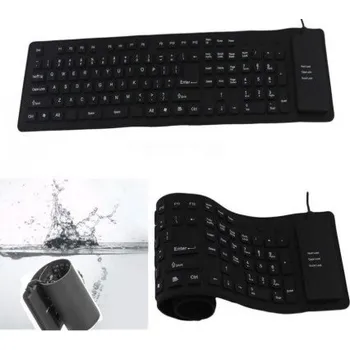 Klávesnice Silikonová voděodolná klávesnice rolovací k PC - Barva Černá