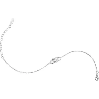 Náramek Stříbrný náramek se zirkony - Nekonečno, srdce - AP123-8202