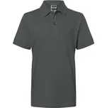 James&Nicholson Dětská polokošile JN070K Graphite (Solid) XL (146/152)