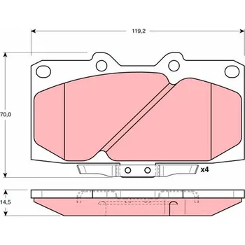 Brzdová destička Sada brzdových destiček, kotoučová brzda TRW GDB3131