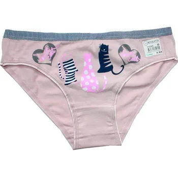 Kalhotky Dámské kalhotky do boků s potiskem kočičky 113363 - 597/12