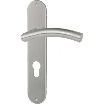 Dveřní kování HOLAR Dveřní kování METAL TUBE MTS 05 se štítem Rozteč: 90 mm, Provedení: pro klíč - BB, Povrchová úprava: nerez mat