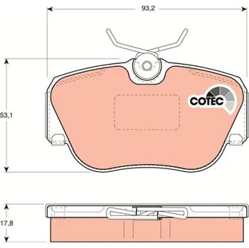 Brzdová destička Sada brzdových destiček, kotoučová brzda TRW GDB817