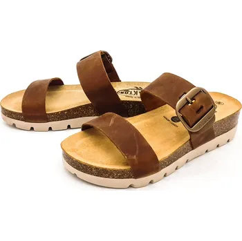 Dámské pantofle Dámské kožené pantofle 53004 APURE ROBLE Plakton hnědá Barva: roble, Velikost: 42