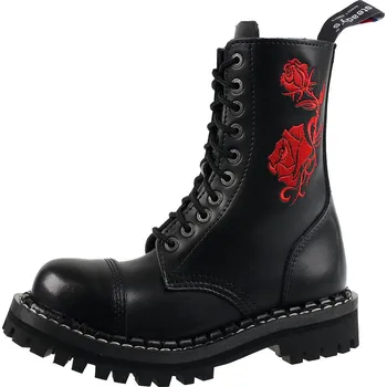 Pánská zimní obuv boty kožené unisex - 10 dírkové - STEADY´S - STE/10/H_red rose - 38