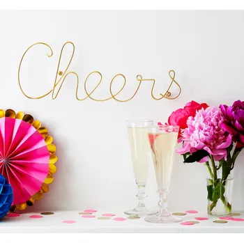 Bombay Duck London "Cheers" drát slovo - zlato Nové zboží