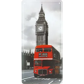 Plechová cedule Plechová cedule Londýn 16x31 cm (Retro tabule na zeď - materiál kov, rozměry 160x310 mm (Š x V))