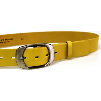 Opasek PENNY BELTS Kožený opasek 72NKS-32 žlutý - 95 cm