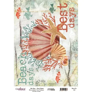 Umělecký papír Cadence Rýžový papír Cadence, A4 - Mušle na pláži