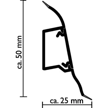 Soklová lišta s kabelovým kanálkem Döllken SLK 50 - 2,5m - W 117 Bílá