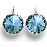 Stříbrné náušnice Swarovski krystal akvamarine - NK1372 (Stříbrné náušnice se Swarovski krystalem)