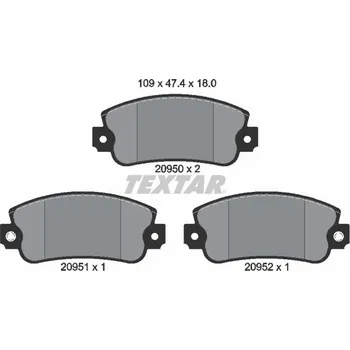 Brzdová destička Sada brzdových destiček, kotoučová brzda TEXTAR 2095006