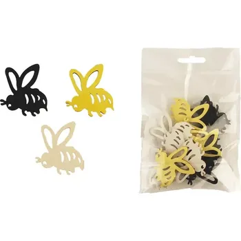 Party dekorace Dekorace Včela 3,5cm černá / žlutá / bílá 12ks