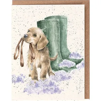 Wrendale Designs Dárková kartička Wrendale Designs "The Boxing Day Walk" - Labrador, vánoční