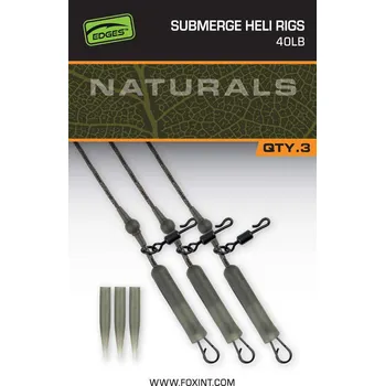 Fox helokoptérová montáž EDGES Naturals Submerge Heli Rig Leaders Varianta:: Naturals Submerged Heli rigs 40lb x 3