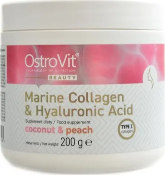 Kloubní výživa OstroVit Marine Collagen&Hyaluronic Acid 200 g kokos/broskev